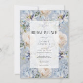Invitation Bleu & Blanc Floral Rustique Romantique Bridal Bru (Devant)