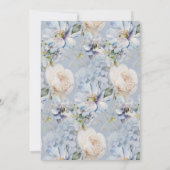 Invitation Bleu & Blanc Floral Rustique Romantique Bridal Bru (Dos)