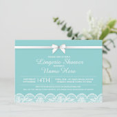 Invitation Bleu Blanc Lingerie Fête des mariées Dentelle Invi (Debout devant)