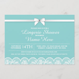 Invitation Bleu Blanc Lingerie Fête des mariées Dentelle Invi