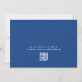 Invitation Bleu blanc minimum Code QR simple Enregistrer la d (Dos)