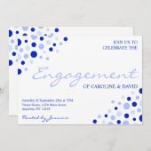 Invitation Bleu blanc Motif de l'engagement informel (Devant / Derrière)