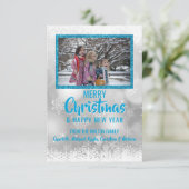 Invitation Bleu Blanc neige Parties scintillant Noël Nouvel A (Debout devant)
