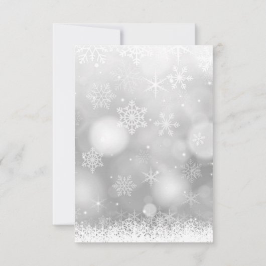 Invitation Bleu Blanc neige Parties scintillant Noël Nouvel A (Dos)
