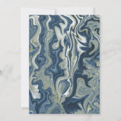 Invitation Bleu Blanc Or Chic Tourbillon Moderne Réception de (Dos)