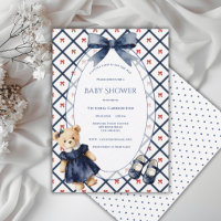 Bleu Blanc Rouge Petite Dame Ours Floral Vintage