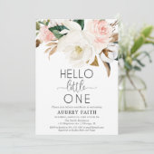 Invitation Bleu blanc rustique sieste florale voir rencontrer (Debout devant)