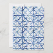 Invitation Bleu blanc Shibori Seahorse Starfish Beach Bride (Dos)