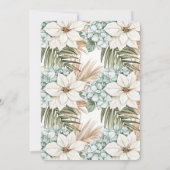 Invitation Bleu Blanc Tropical Hydrangea Fête des mariées flo (Dos)