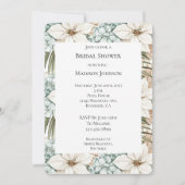 Invitation Bleu Blanc Tropical Hydrangea Fête des mariées flo (Devant)