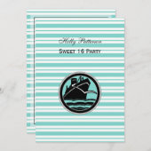 Invitation Bleu Bleu Bleu Blancs #2 V Sweet 16 (Devant / Derrière)