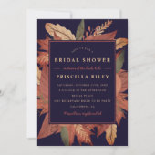 Invitation Bleu bleu bleu bleu automne brun douche à nuptiale (Devant)