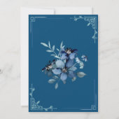 Invitation Bleu bleu bleu bleu floral islamique Mariage musul (Dos)