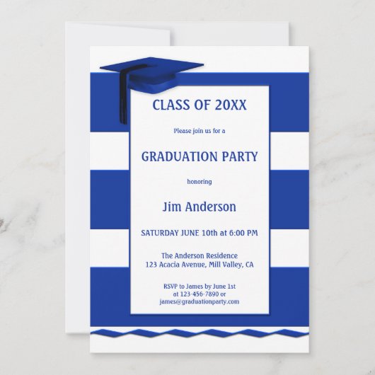 Invitation Bleu Bleu Bleu Marine (Devant)