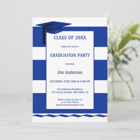 Invitation Bleu Bleu Bleu Marine (Debout devant)