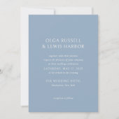 Invitation Bleu bleu clair simple Mariage moderne (Devant)