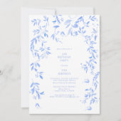 Invitation Bleu Bleu Français Botanique 50e anniversaire (Devant)