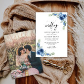 Invitation Bleu Bleu Joli Mariage photo