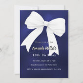 Invitation Bleu bleu marine arc blanc Anniversaire (Devant)