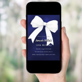 Invitation Bleu bleu marine arc blanc Anniversaire