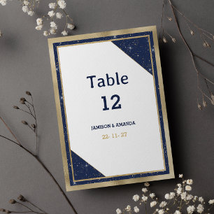 Invitation Bleu bleu marine de parties scintillant glam Table