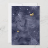 Invitation Bleu bleu or papillon de luxe Quinceanera (Dos)