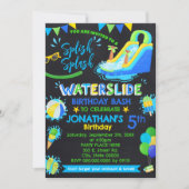 Invitation Bleu bleu vert pour fête d'anniversaire (Devant)