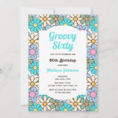 Invitation Bleu bleu violet Super 60e anniversaire (Devant)