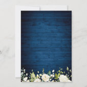 Invitation Bleu Bois blanc Roses Lanterne (Dos)