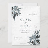 Invitation Bleu botanique élégant (Devant)