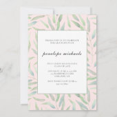 Invitation Bleu botanique Photo Collage Parti de graduation (Dos)