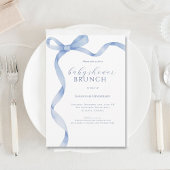 Invitation Bleu Bow Baby shower Brunch