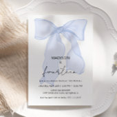 Invitation Bleu Bow Coquette Anniversaire