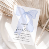 Invitation Bleu Bow Coquette Anniversaire