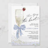 Invitation Bleu Bow Elle noue le noeud Brunch nuptial (Devant)