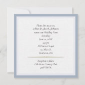 Invitation Bleu Bow sur dentelle Mariage Vow Renouvellement (Dos)