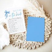 Invitation Bleu Bow Tous Les Yeux Sur Le Jeu De Fête des mari