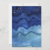 Invitation Bleu brillant et Bat mitzvah d'or Faux (Dos)