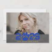 Invitation Bleu & Bronze Gold Empreinte de patte Graduation 2 (Dos)