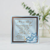 Invitation Bleu Brown Chaussures bébé Bleu Brown Bébé Garçon (Debout devant)