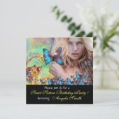 INVITATION BLEU BUTTERFLY SWEET 16 PARTY MONOGRAM (Debout devant)