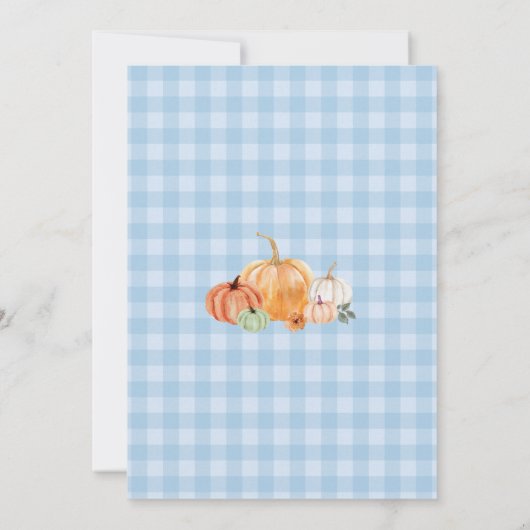 Invitation Bleu Camion & Citrouille Automne Ferme Anniversair (Dos)