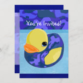 Invitation Bleu Camo Caoutchouc (Devant / Derrière)