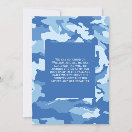 Invitation Bleu Camo Graduation Party (Dos)