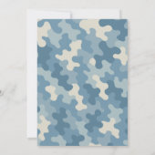 Invitation Bleu Camo Militaire Anniversaire | Parti de l'armé (Dos)