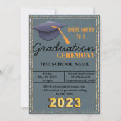 Invitation Bleu Cap de graduation (Devant)