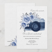 Invitation Bleu Capturez le Moment (Devant / Derrière)