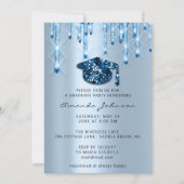 Invitation Bleu Casquette de la marine3D Effet Glam Party (Devant)