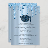 Invitation Bleu Casquette de la marineEffet 3D Glam 🎉 (Devant / Derrière)