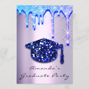Invitation Bleu Casquette de la marineEffet 3D Glam violet